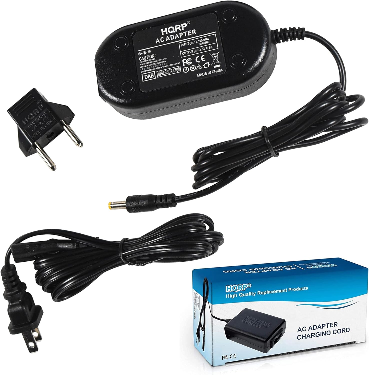 HQRP AC ADAPTER  
100-240V INPUT  
50/60Hz  
OUTPUT: 0-8-0  
CAUTION - CE  
3892A300  
MADE IN CHINA  
DAB  
HQRP  
High Quality Replacement Products  
AC ADAPTER CORD CHARGING