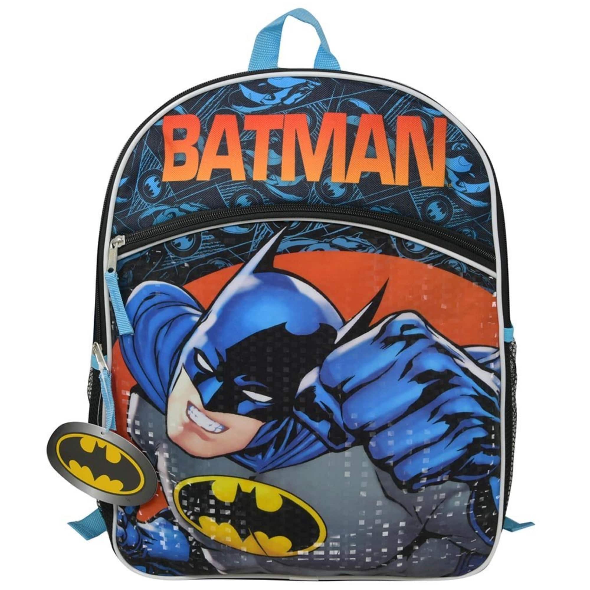 UPD - DC Comics Batman 16" Backpack with Side Mesh Pockets and front pocket - Multicolored
