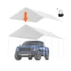 Front. VEVOR - 10 x 20 ft Carport Replacement Canopy Cover, Garage Top Tent Shelter Tarp Heavy-Duty Waterproof & UV Protected - White.