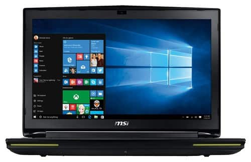 Front. MSI - WorkStation 17.3" Laptop - Intel Core i7 - 16GB Memory - 1TB Hard Drive + 128GB Solid State Drive - Aluminum Black.