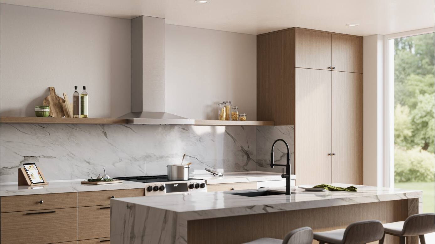 Alt View 1. Broan - Broan 30" Pyramid Chimney Range Hood - Stainless steel.