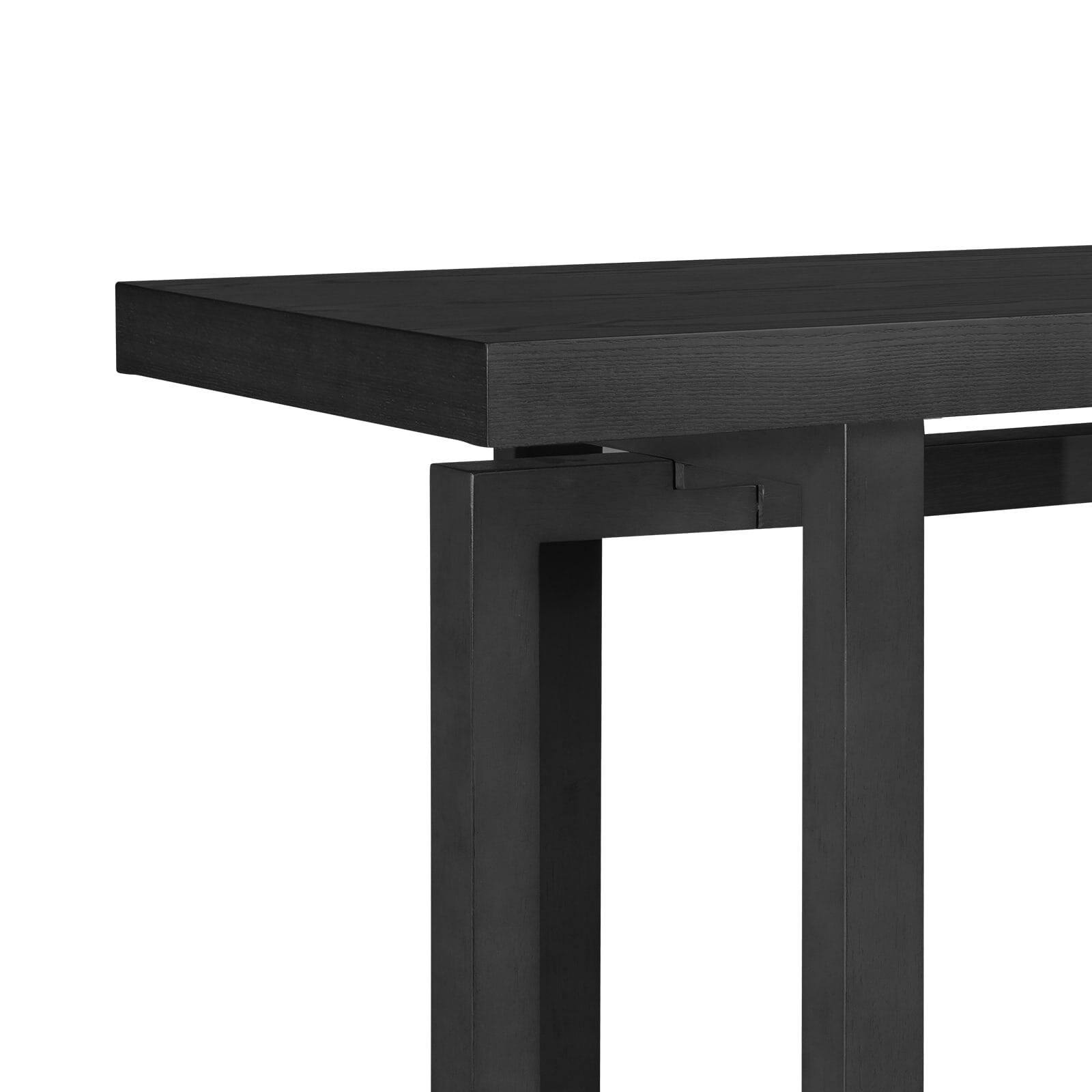 Alt View 2. Kadyn - 59" Narrow Console Table, MDF Entryway Sofa Table for Hallway, Living Room, Strong Metal Stand, Space-Saving Design - Black.