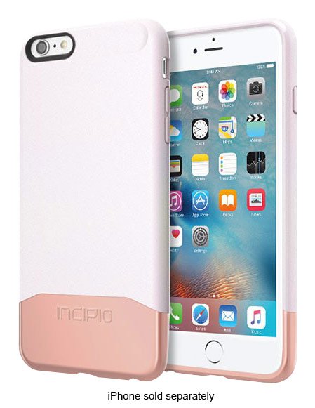 edge chrome hard shell case for apple iphone 6 plus and 6s plus - iridescent white/rose gold