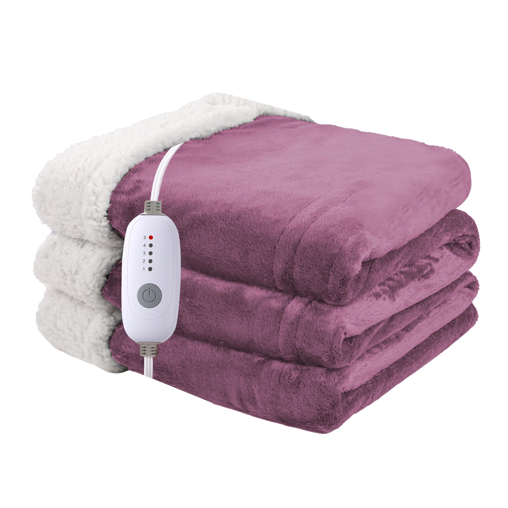 Front. NICHOLAS KLEIN - Heated Blanket Electric Full Size 72''x84'' Soft Flannel Heating With 1 10 Hour Auto Off 6 Heat Settings Ma... - 07 - Purple 50''x60''(Throw).