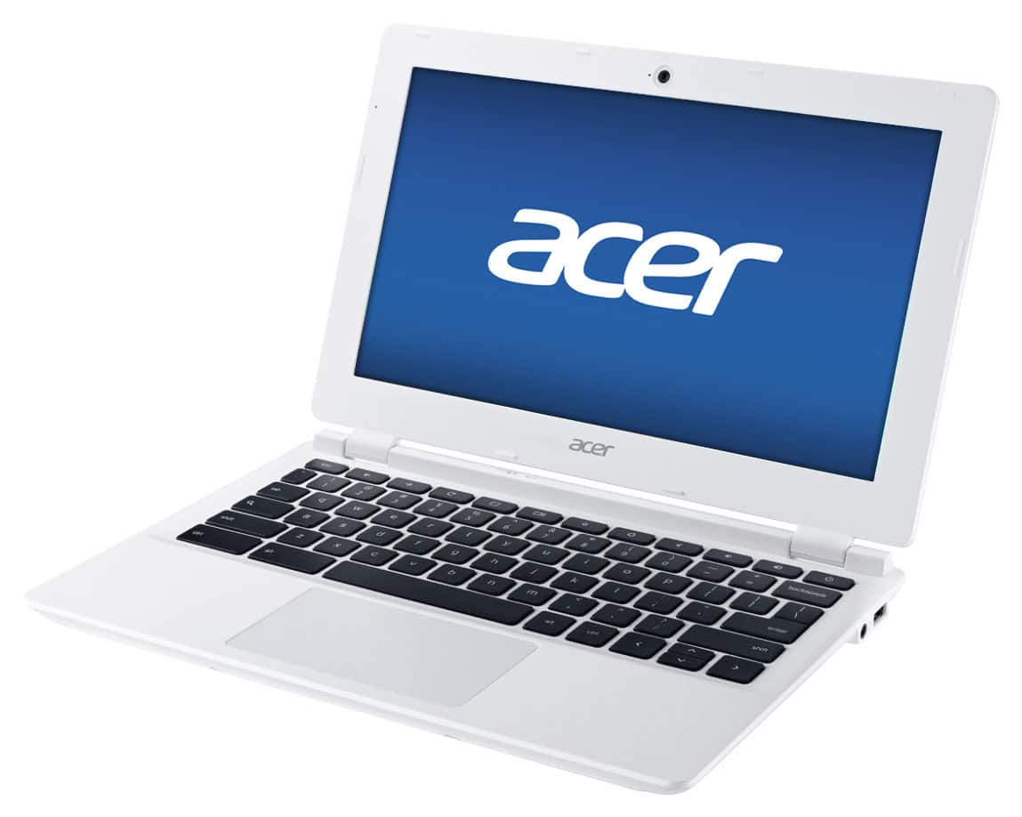 Front. Acer - 11.6" Refurbished Chromebook - Intel Celeron - 2GB Memory - 16GB Solid State Drive - White.