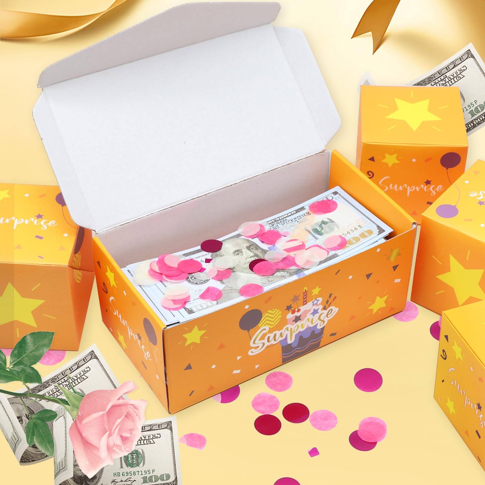 Stylel Star Surprise Gift Box Explosion For Money Folding Bouncing Red ...