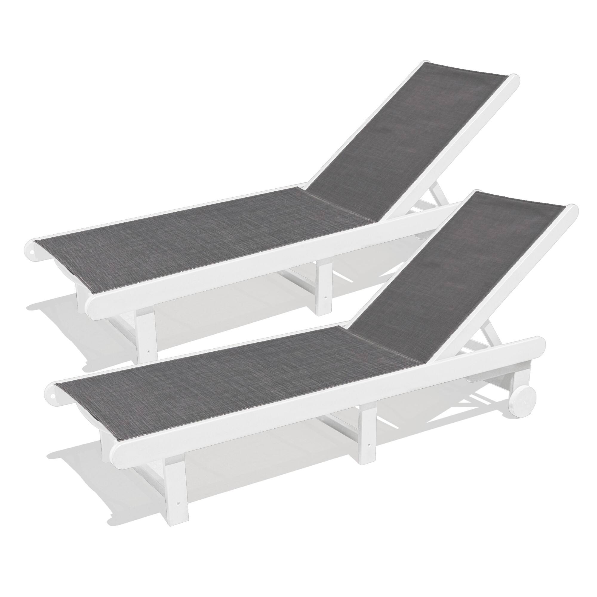 Alt View 3. LuXeo - Venice HDPE Chaise Lounge (Set of 2) - White.