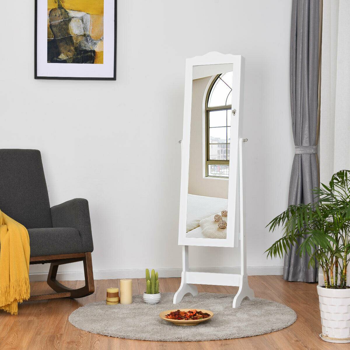 Alt View 8. Ecooso - Jewelry Cabinet Organizer with Full-Length Mirror, Drawer Storage and LED Lights.