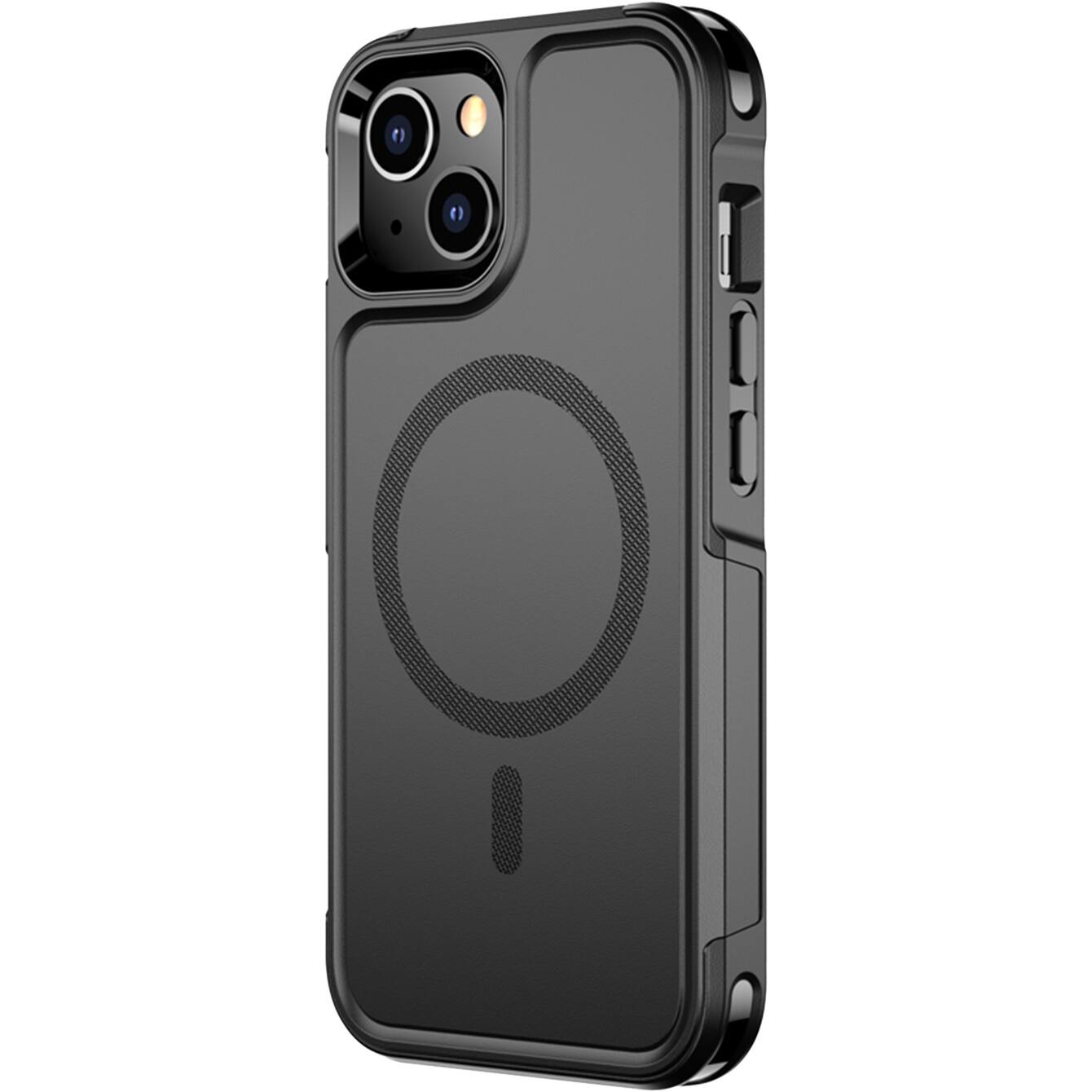 Left. SaharaCase - Armor Series Hard Shell Case for Apple iPhone 14 Plus - Black.