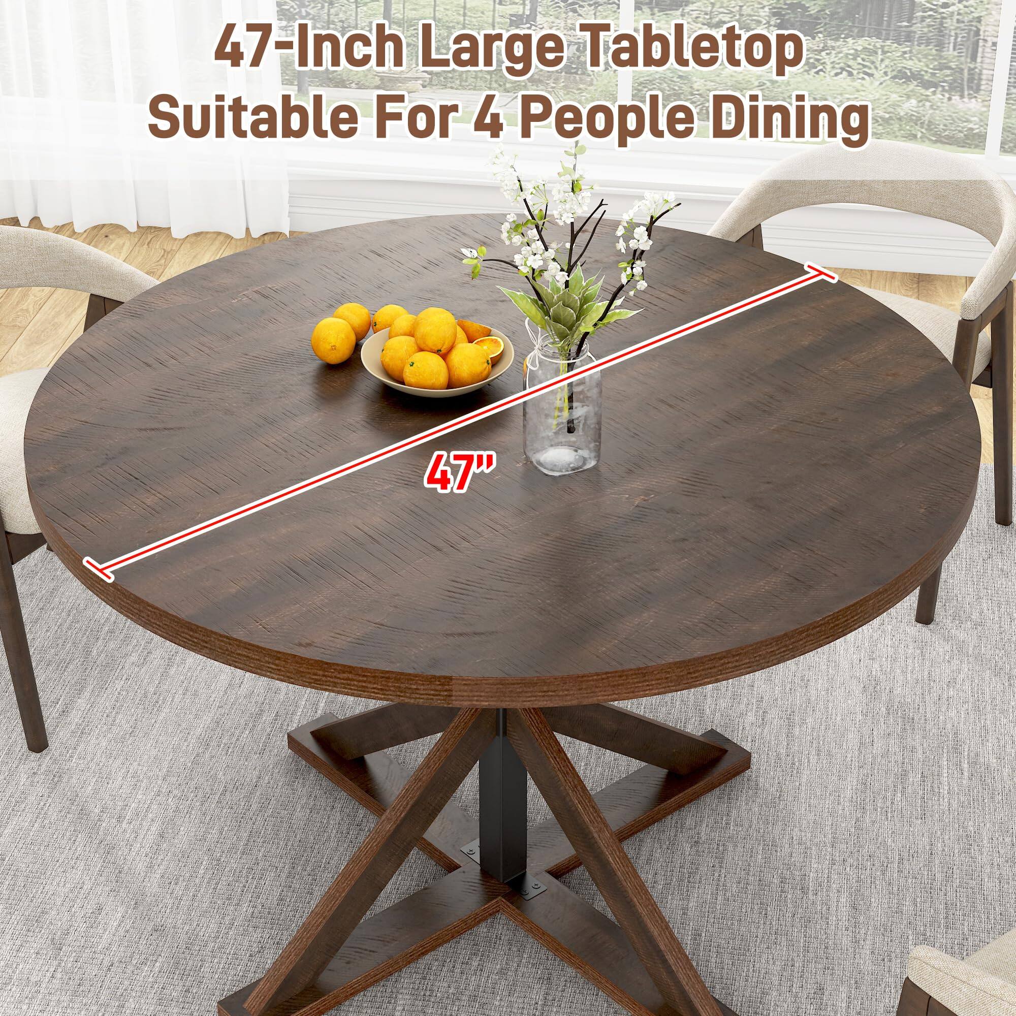 47-Inch Large Tabletop Suitable For 4 People Dining  
47"