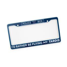 Surreal Entertainment - Doctor Who "I'd Rather Be Flying My TARDIS" Plastic License Plate Frame - Blue