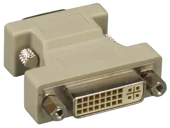 Front. Cable Leader - DVI to VGA Adapter – DVI-A Female to VGA HD15 Male Monitor Converter - Beige.