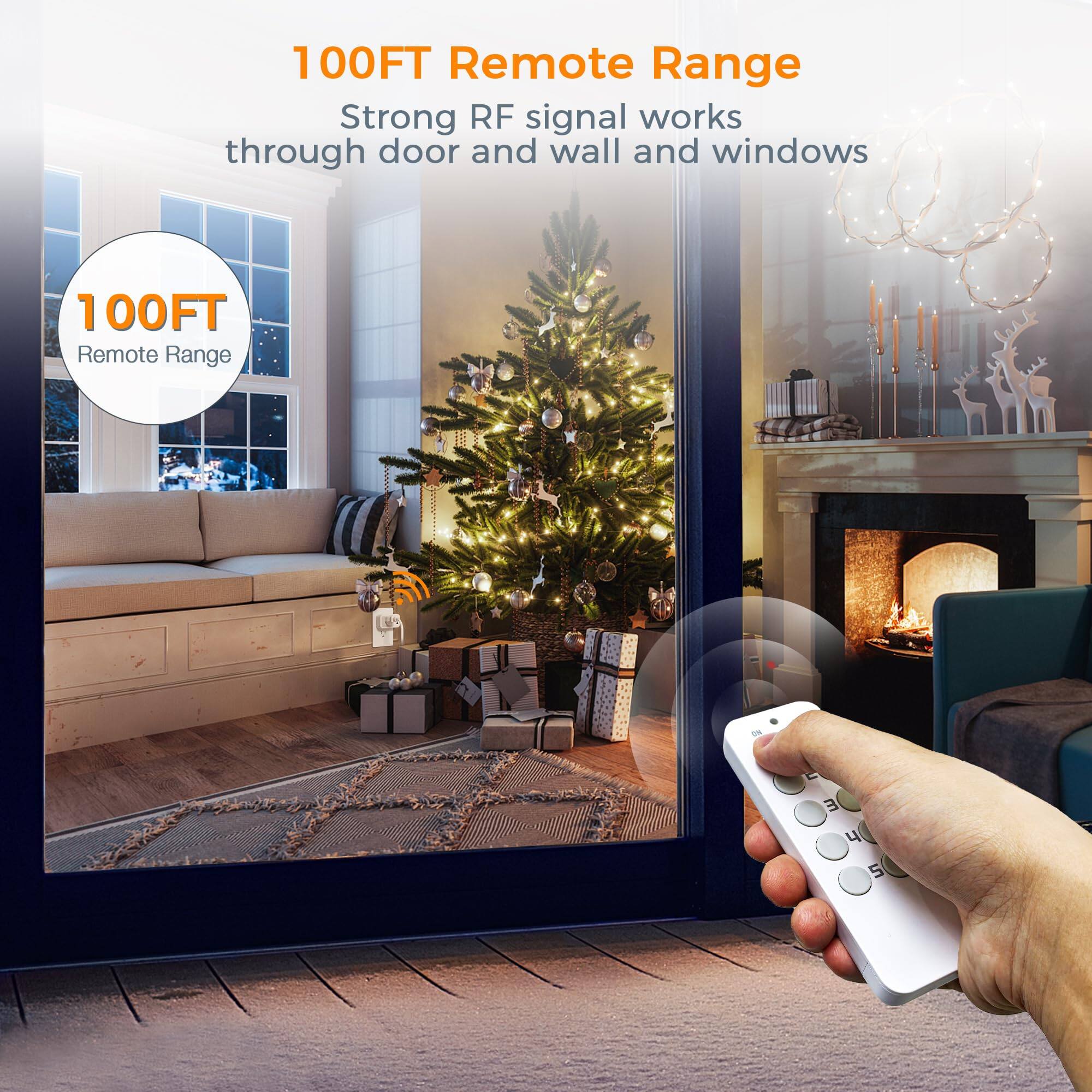 100FT Remote Range  
Strong RF signal works through door and wall and windows
