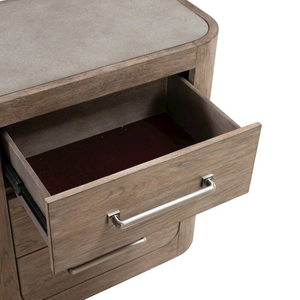 Alt View 3. Liberty Furniture Industries - Bedroom Nightstand with AC USB Charging Station Station - Burnished Clay Wood - Burnished Clay.