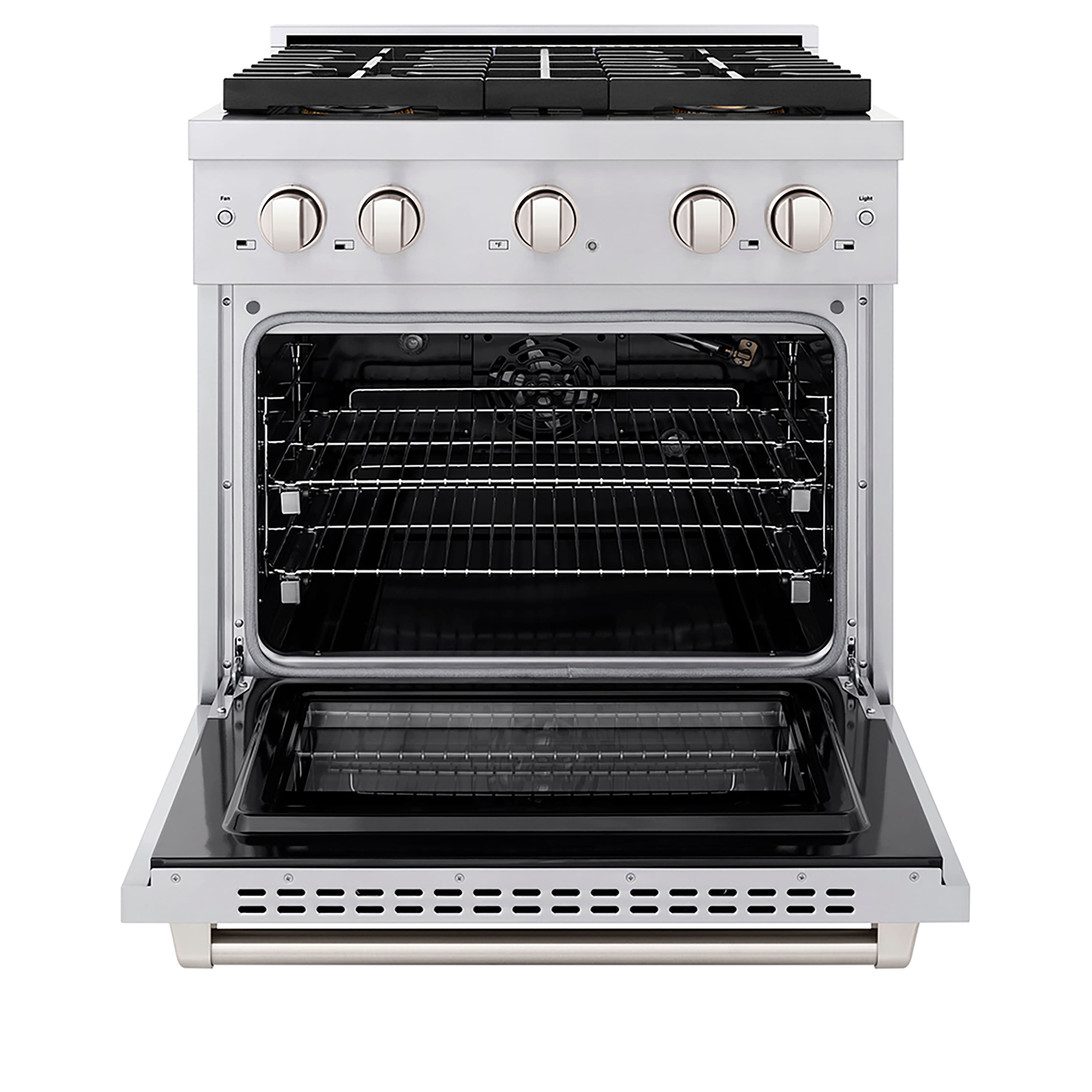 Angle. ZLINE - ZLINE 30 in. 4.2 cu. ft. Freestanding Paramount Gas Range with DuoPro Cooktop and Convection Gas Oven - Stainless Steel.