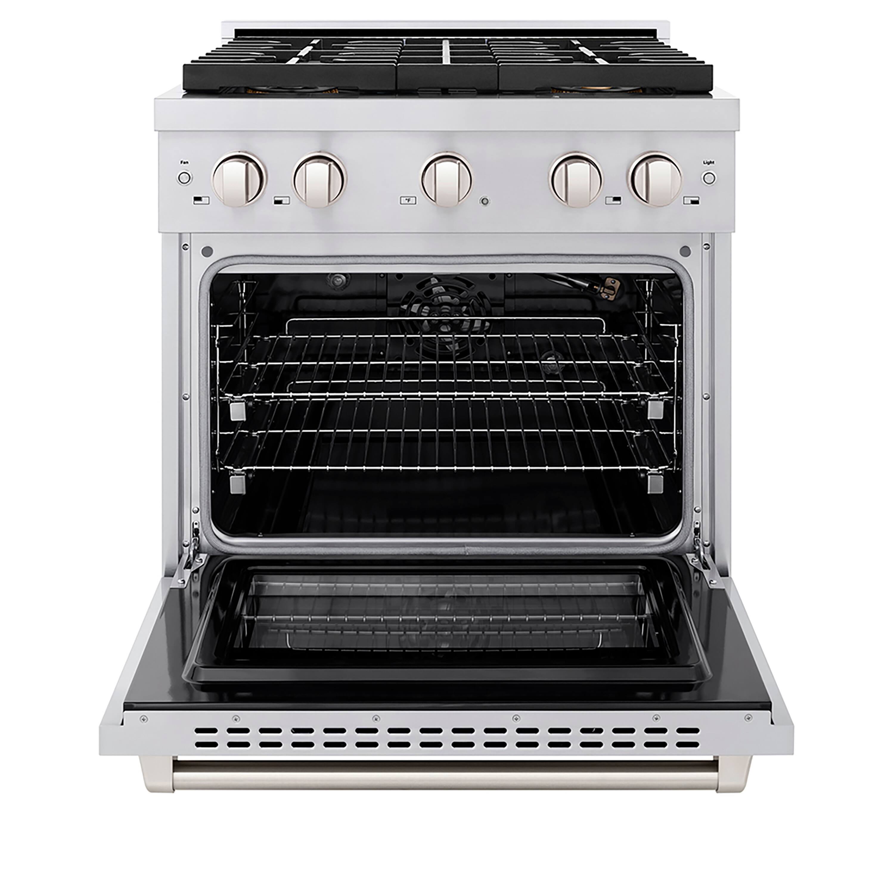 Angle. ZLINE - ZLINE 30 in. 4.2 cu. ft. Freestanding Paramount Gas Range with DuoPro Cooktop and Convection Gas Oven - Stainless Steel.