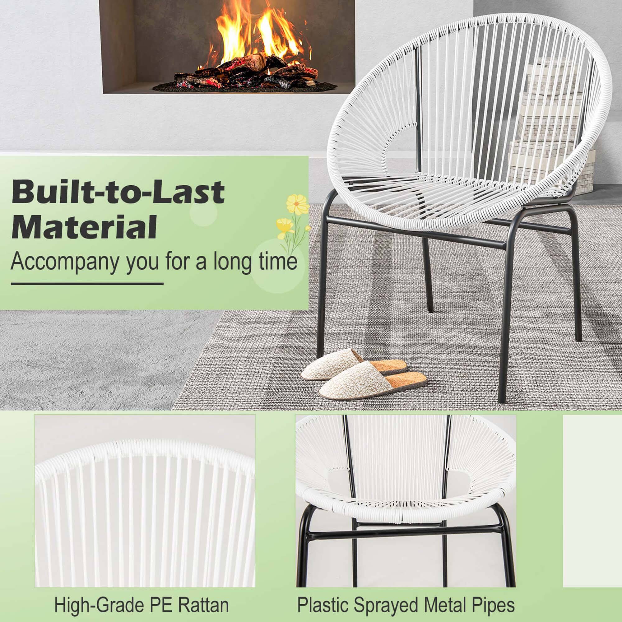 Built-to-Last Material Accompany you for a long time High-Grade PE Rattan Plastic Sprayed Metal Pipes