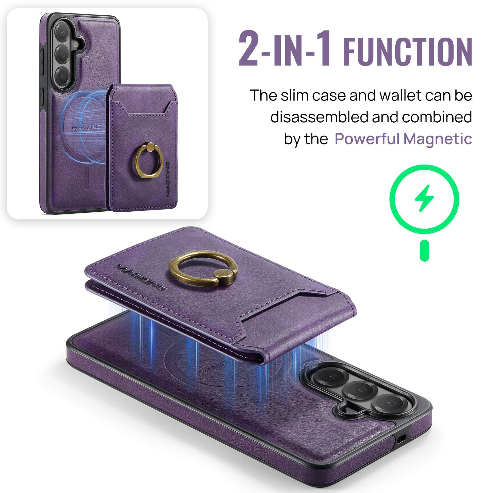 MAGKINI MASKINE 2-IN-1 FUNCTION  
The slim case and wallet can be disassembled and combined by the Powerful Magnetic