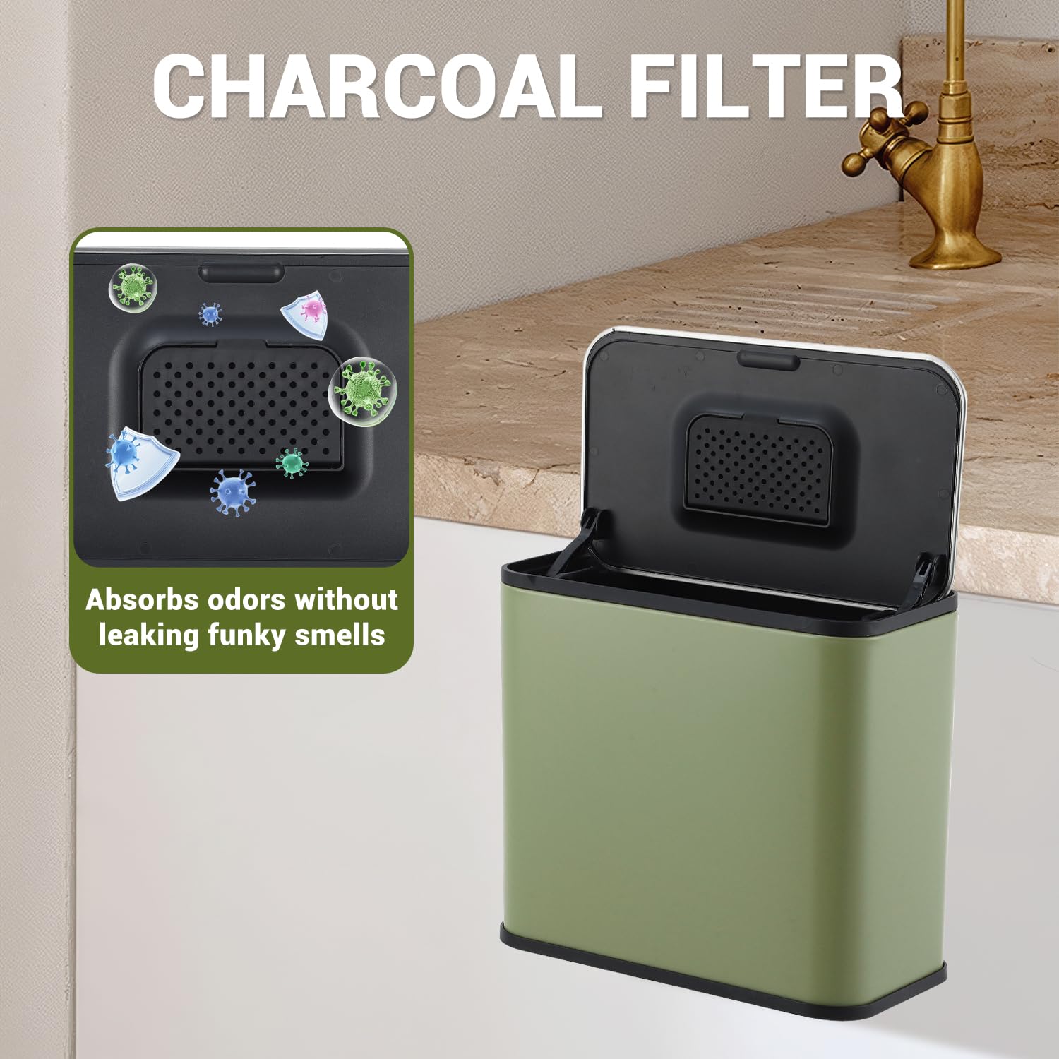 CHARCOAL FILTER

Absorbs odors without leaking funky smells