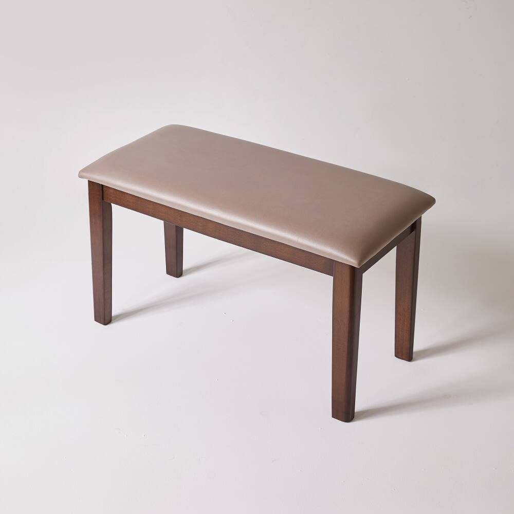 Alt View 6. Ropilly - Ropilly Solid Wood Upholstered Dining Bench, Heavy Duty Gray Tech Fabric Entryway Shoe Bench for Bedroom, 31 Inch - Gray.