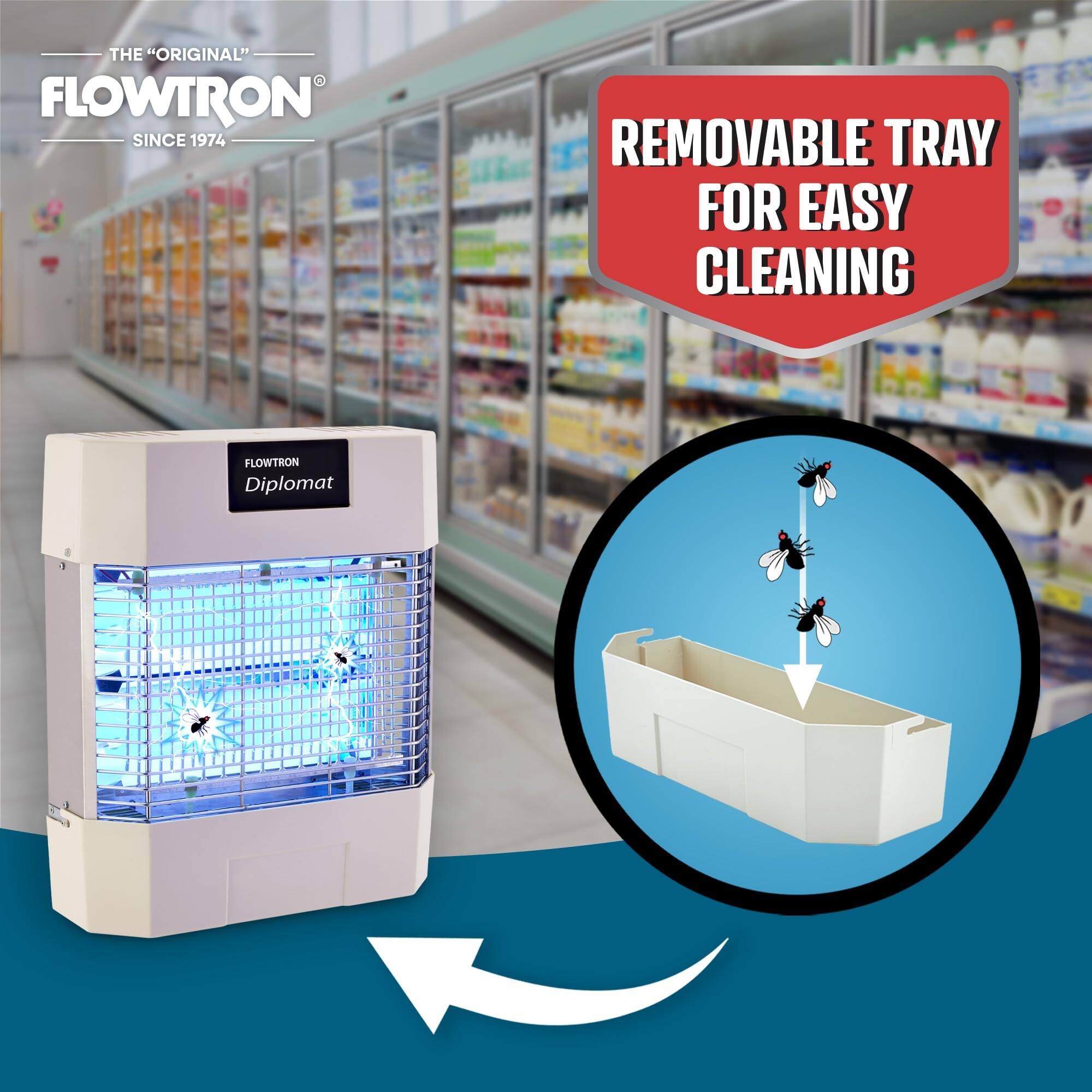 THE "ORIGINAL" FLOWTRON SINCE 1974

REMOVABLE TRAY FOR EASY CLEANING

FLOWTRON Diplomat