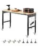 Front. VEVOR - 60-Inch Adjustable Workbench, 2000 lbs Load, Work Bench with Power Outlet, Wheels, and Pegboard - Black.