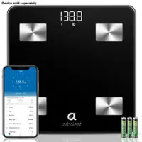 Arboleaf Smart Scale for Body Weight, Bluetooth, 14 Key Body Composition Analysis Sync Apps, FSA or HSA eligible - Black - Front_Zoom