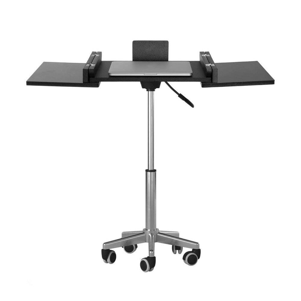 Left. FurniFact - Gray Folding Desk With Adjustable Height And Panels - Gray.