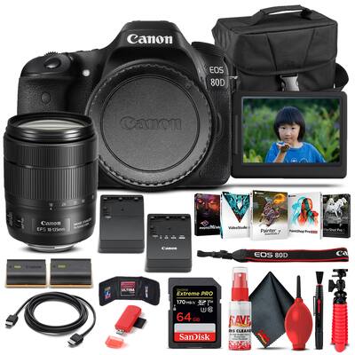Canon EOS 80D DSLR Camera W/ 18 135mm Lens 1263C006 Basic Canon EOS 80D DSLR Camera W/ 18 135mm Lens 1263C006 Basic
