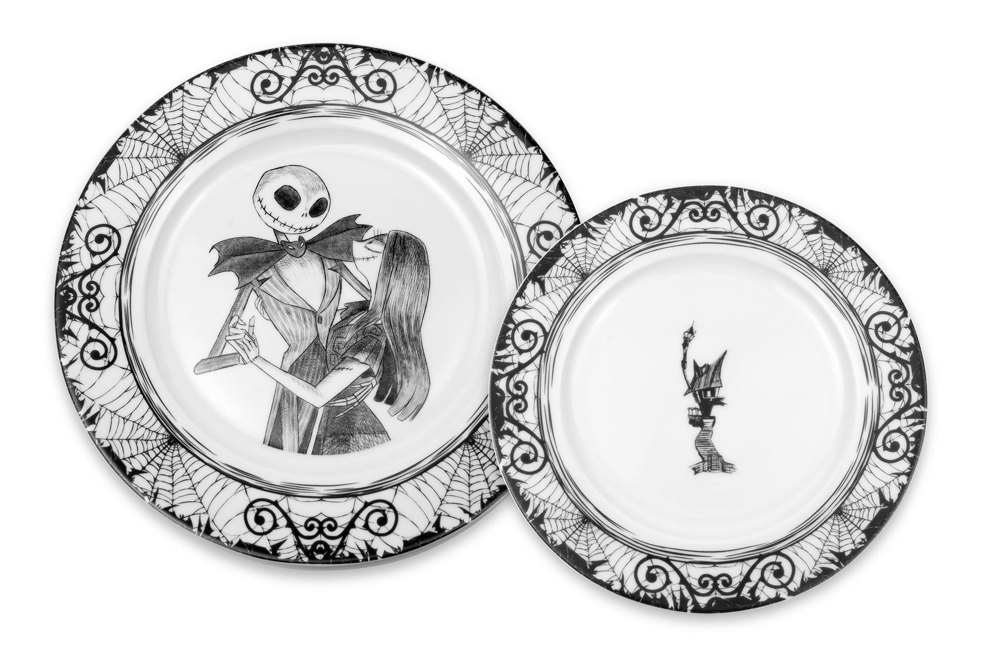 Alt View 1. Disney - The Nightmare Before Christmas 16-Piece Ceramic Dinnerware Set - White.