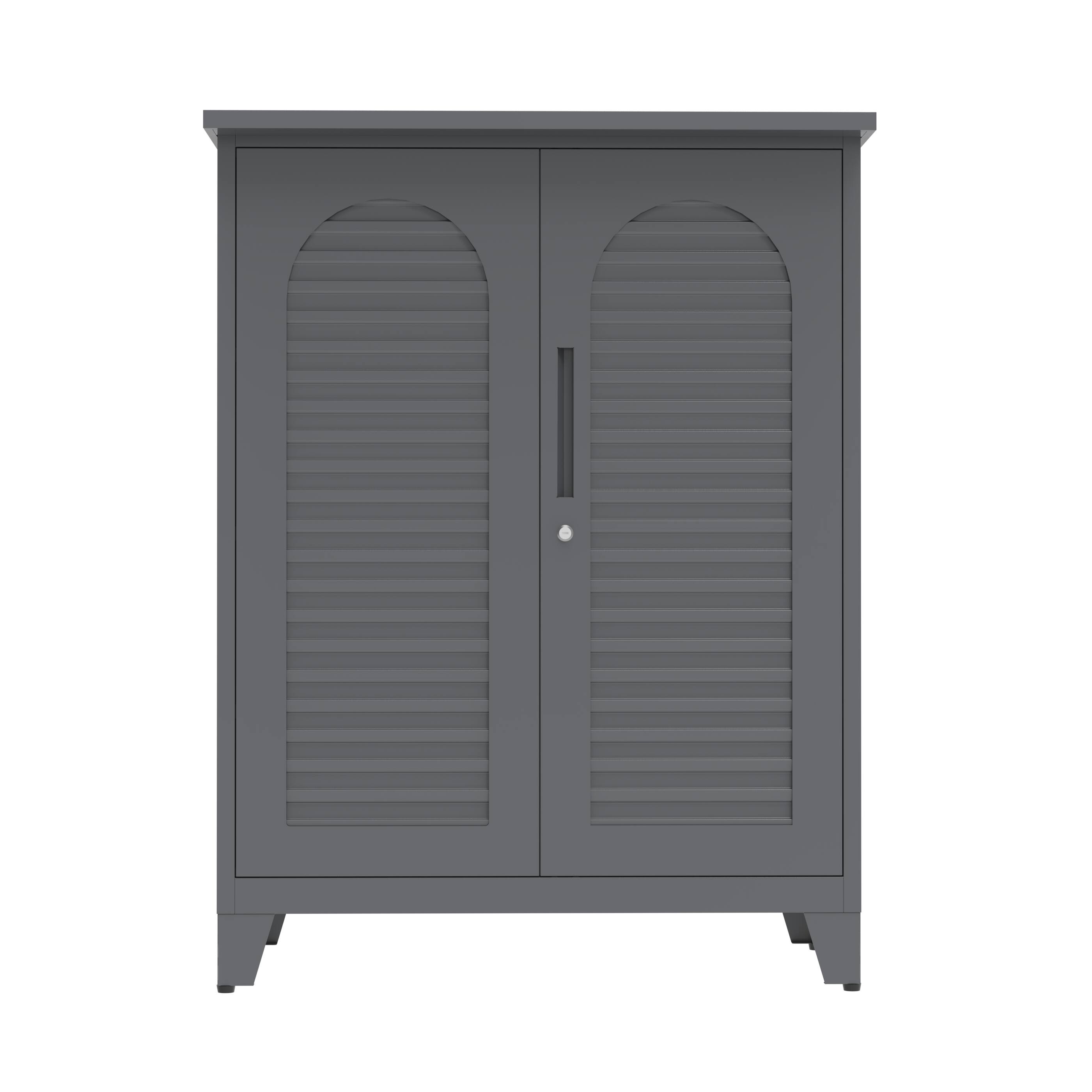 Back. Aukfa - 47" Tall Metal Tool Storage Cabinet - Ample Storage for Garage, Warehouse, Office, Utility Room - Slate.
