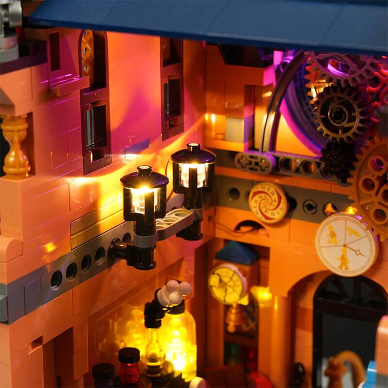 Alt View 9. Lumibricks - Steampunk Magic Shop Lighting Building Set, 2056-Piece Collectible Display Model and Moving Mechanisms, Ages 16+.