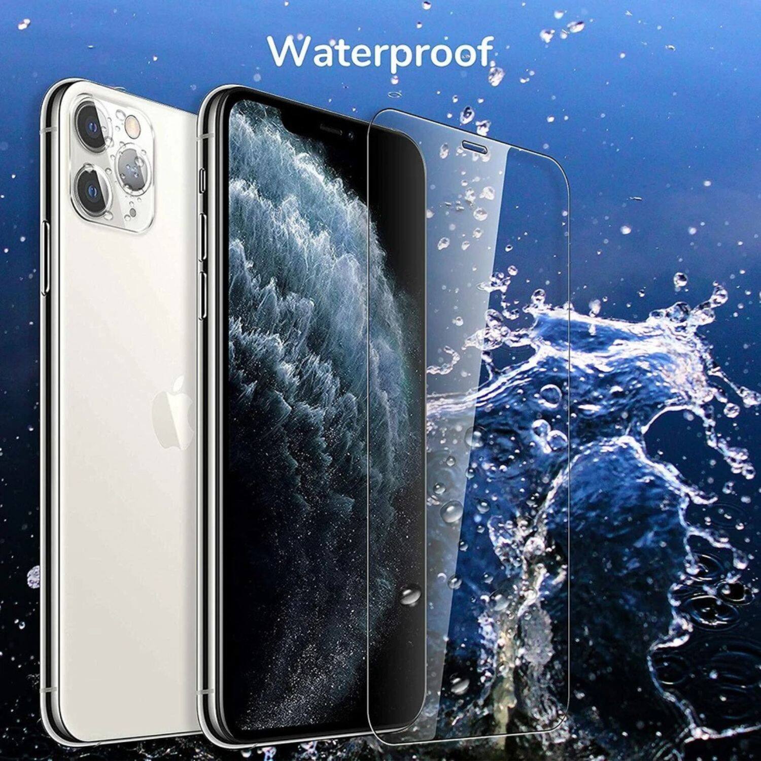 Left. Stock Preferred - 3X Tempered Glass Screen Protector For iPhone 15 Pro - Clear.