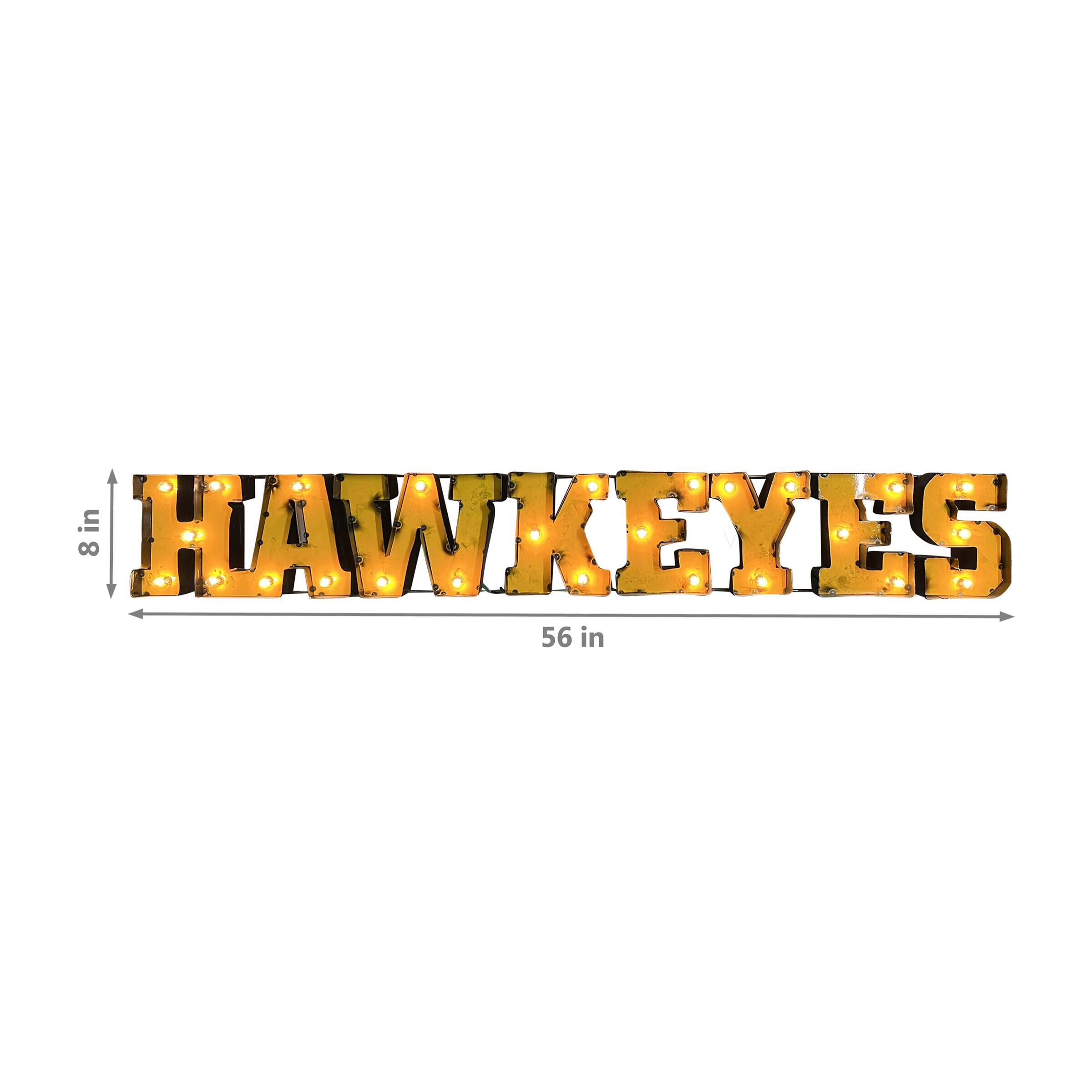 Alt View 1. Imperial - Iowa Hawkeyes Logo Lighted Recycled Metal Sign - Multicolor.