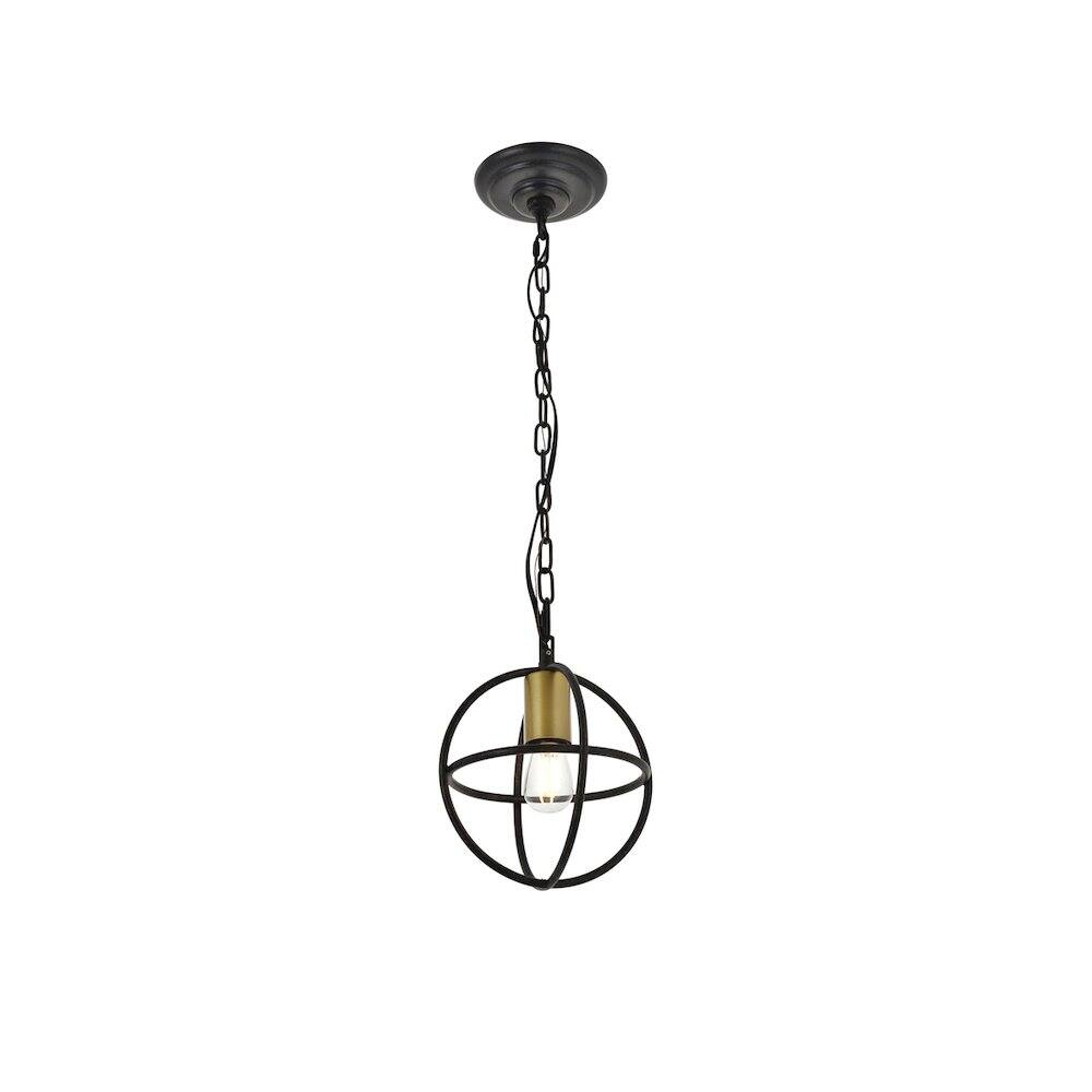 Alt View 10. Living District - Octavia 1 Light Brass And Dark Brown Pendant - Brass And Dark Brown.
