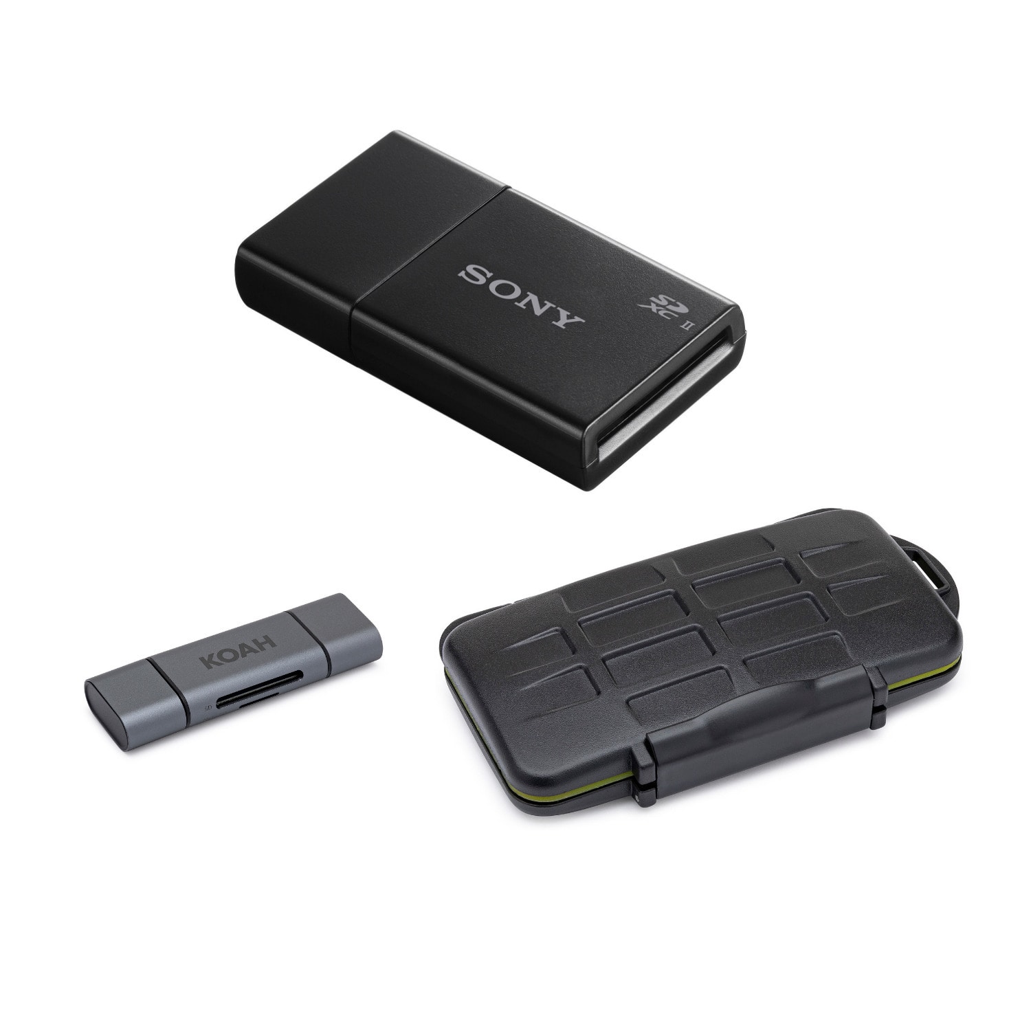 Sony - UHS-II USB 3.1 SD Card Reader with Carrying Case and Card Reader Bundle
