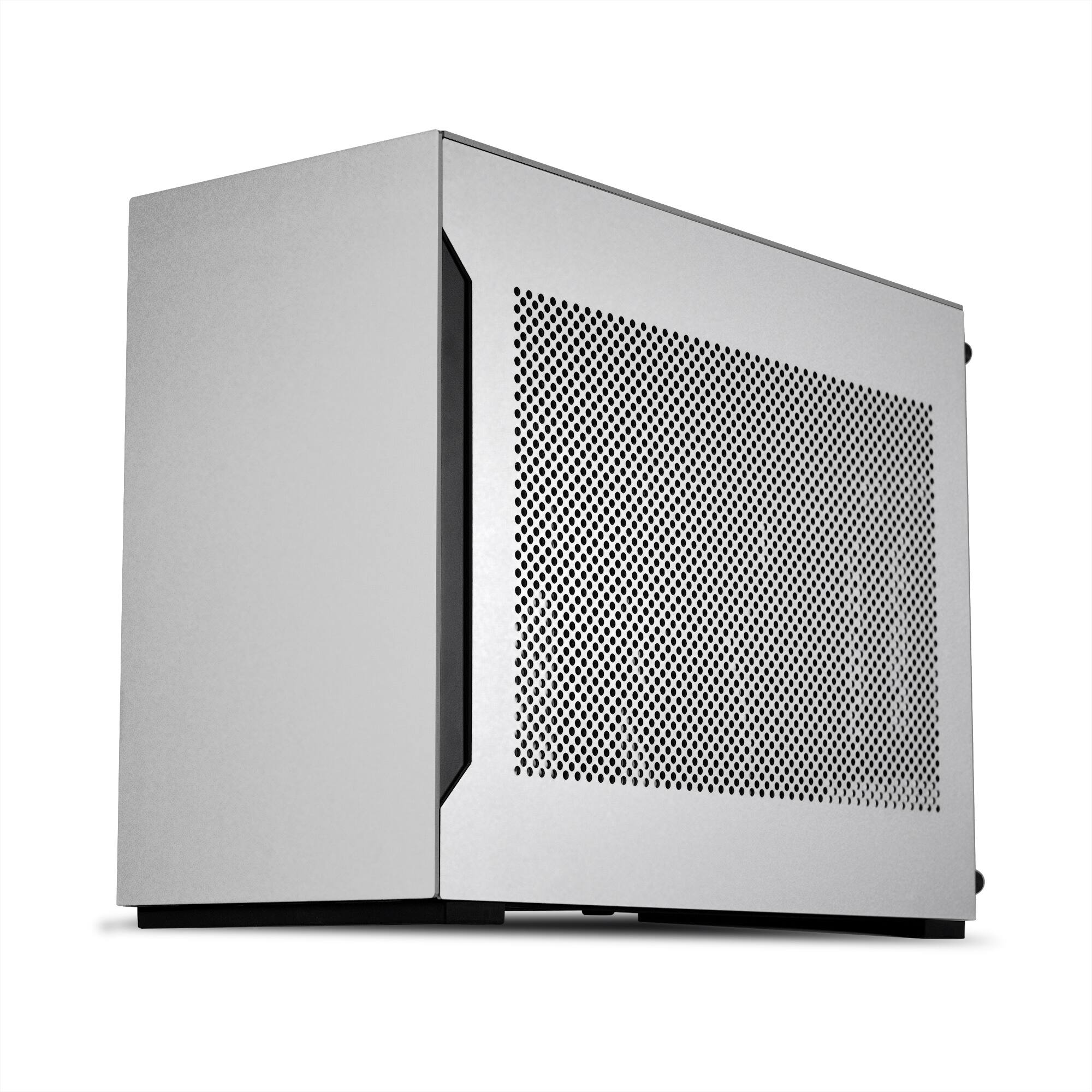 Left. Lian Li - A4-H2OA5 Mini-ITX PC Case, Triple-Slot Mount GPU, Aluminum Exterior & SPCC Steel Interior, 240mm AIO (A4-H2OA5) - Silver.