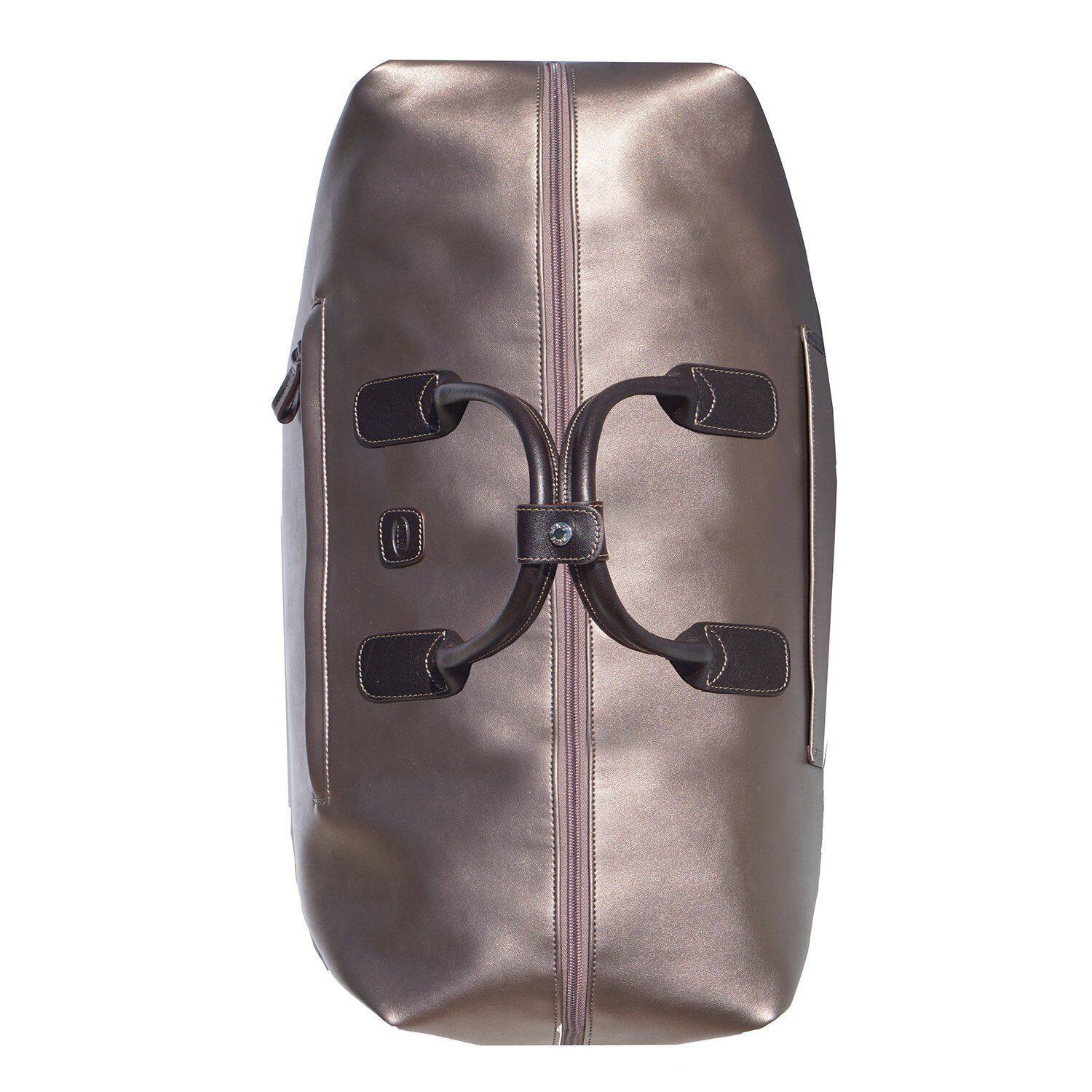 Left. Bric's - Bric's X-Bag Carry On Deluxe Duffle Bag Metallic Bronze, 22" - Metallic Bronze.