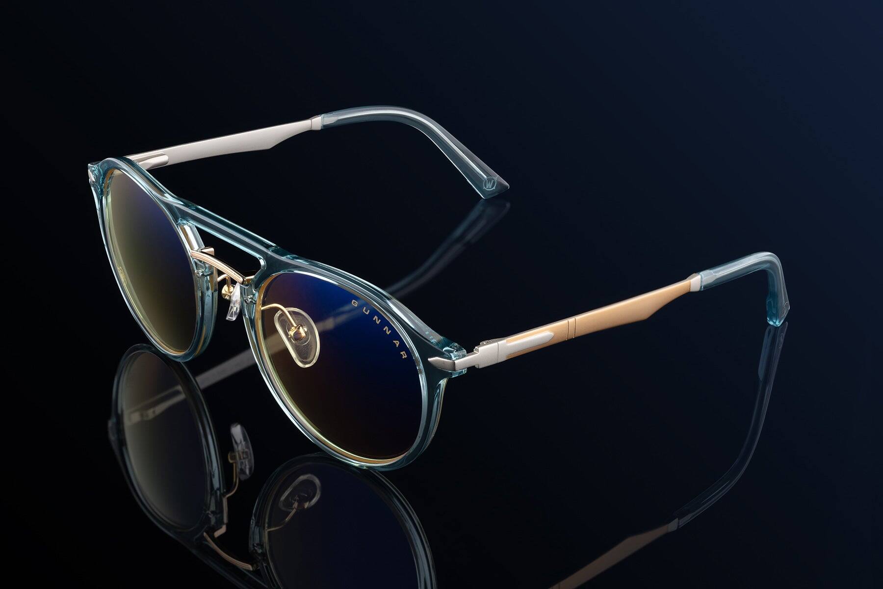 Alt View 5. GUNNAR - GUNNAR Gaming Glasses  - World of Warcraft Alliance Edition, Blue Crystal, Amber Lens- Blue Light Block, Relieve Dry Eye - Blue Crystal.