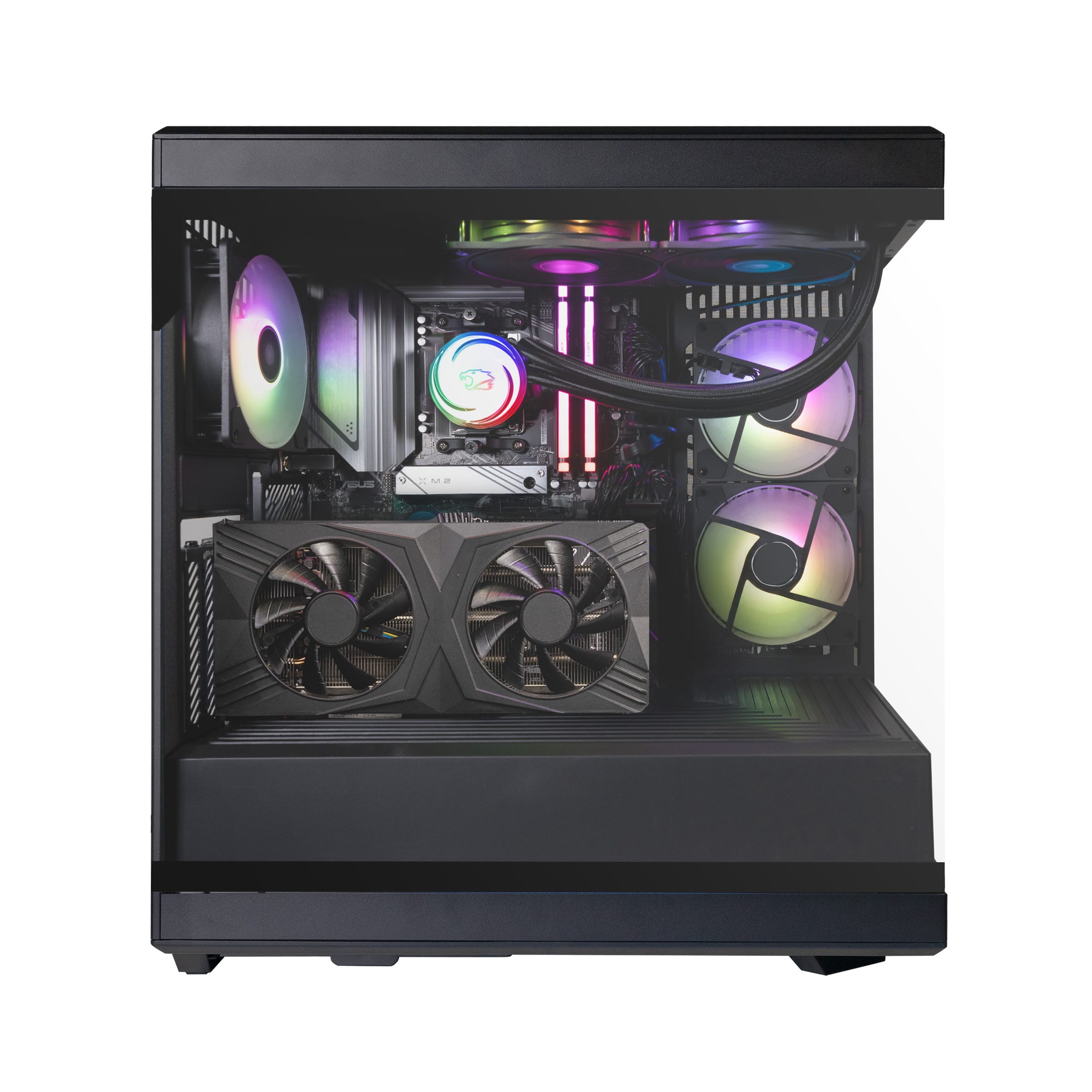 Alt View Zoom 4. iBUYPOWER - Y40 PRO Gaming Desktop PC - AMD Ryzen 7 9700X, NVIDIA GeForce RTX 5070Ti 16GB, 32GB DDR5 RGB,1TB SSD - Black.