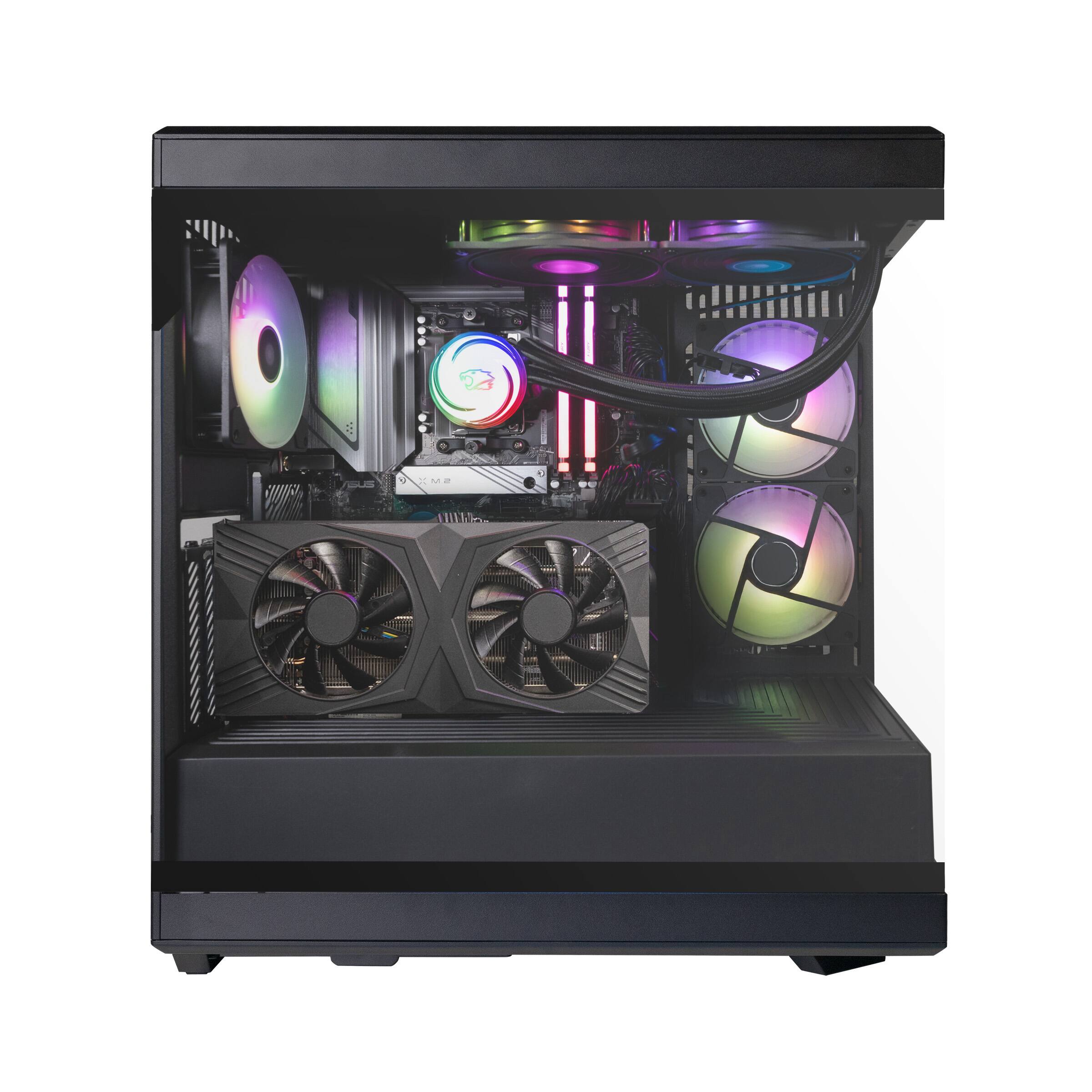 Alt View 4. iBUYPOWER - iBUYPOWER - Y40 PRO Black Gaming Desktop PC - AMD Ryzen 7 9700X, NVIDIA GeForce RTX 5070Ti 16GB, 32GB DDR5 RGB,1TB SSD - Black.