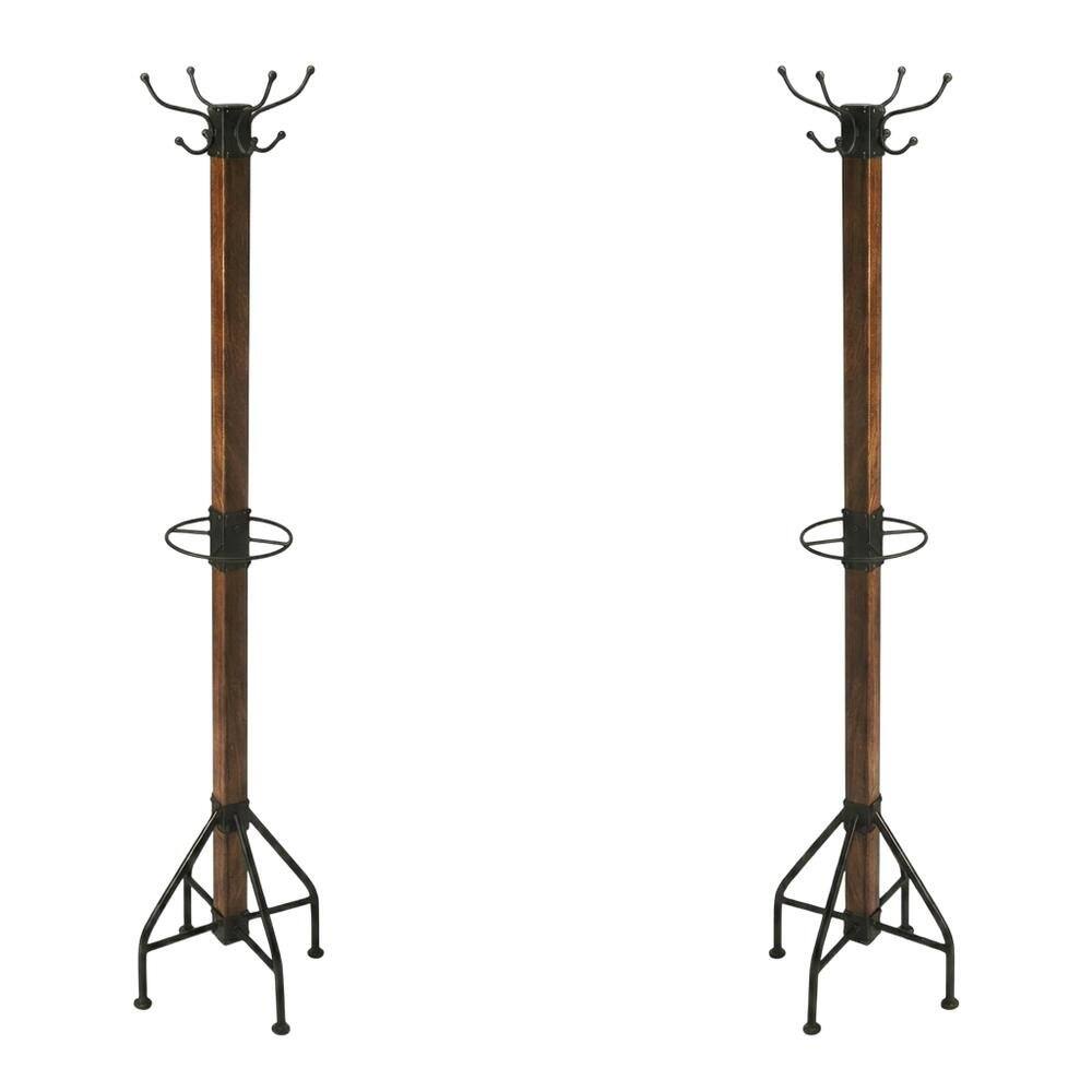 Back. Starlight Canyon Home - Industrial Floor Stand Coat Rack, Rustic Coat Tree for Entryway Hallway - Multi-Color.