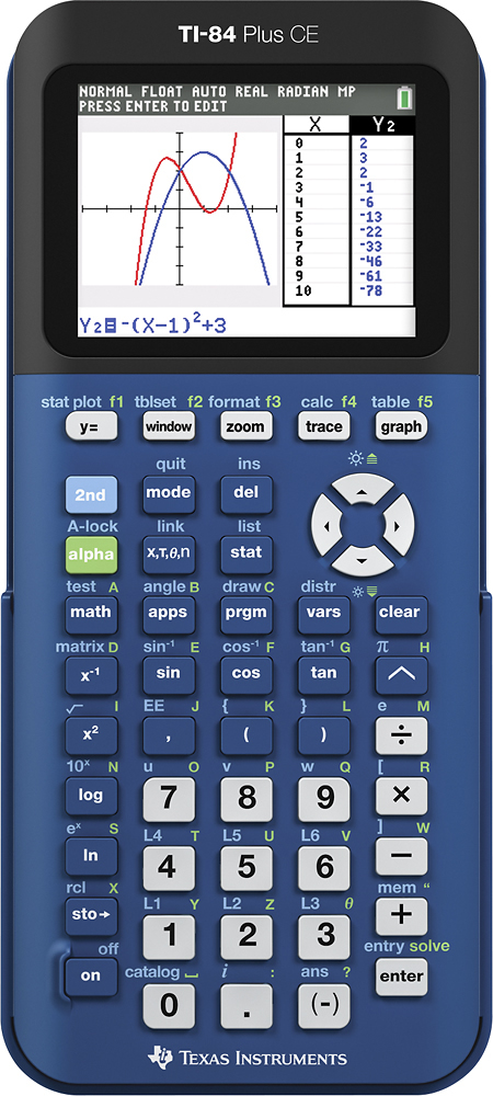 Blue Texas Instruments TI-84 Plus CE Graphing Calculator 