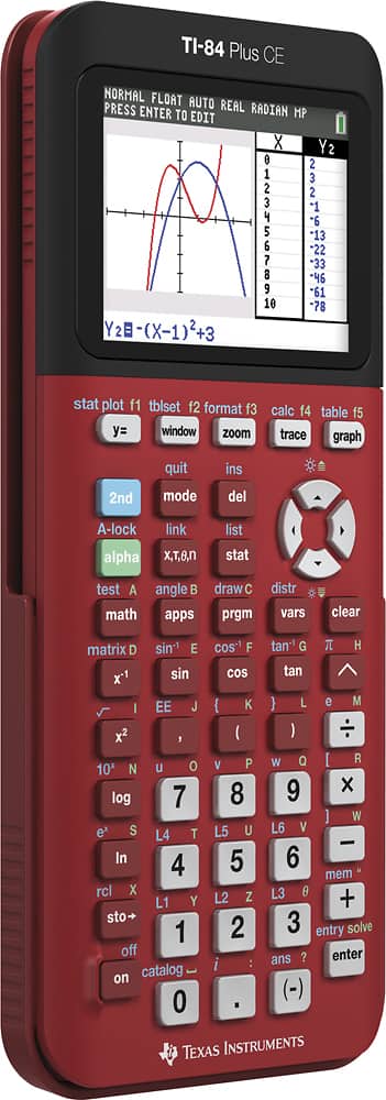 Alt View 11. Texas Instruments - TI-84 Plus CE Graphing Calculator - Radical Red.