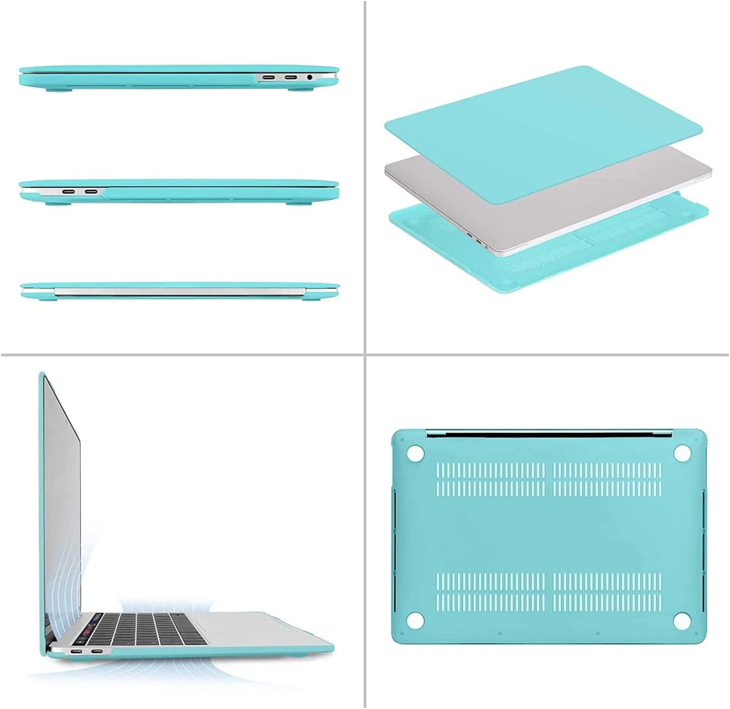Alt View 1. mosiso - MacBook Pro 13" hard shell case with keyboard skins, screen protector and storage bag - Turquoise.