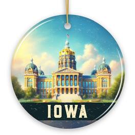 OrnamentallyYou - Grand Iowa State Capitol Ornament, Midwest Architectural Landmark Christmas Gift and Tree Decor - Multi-colored