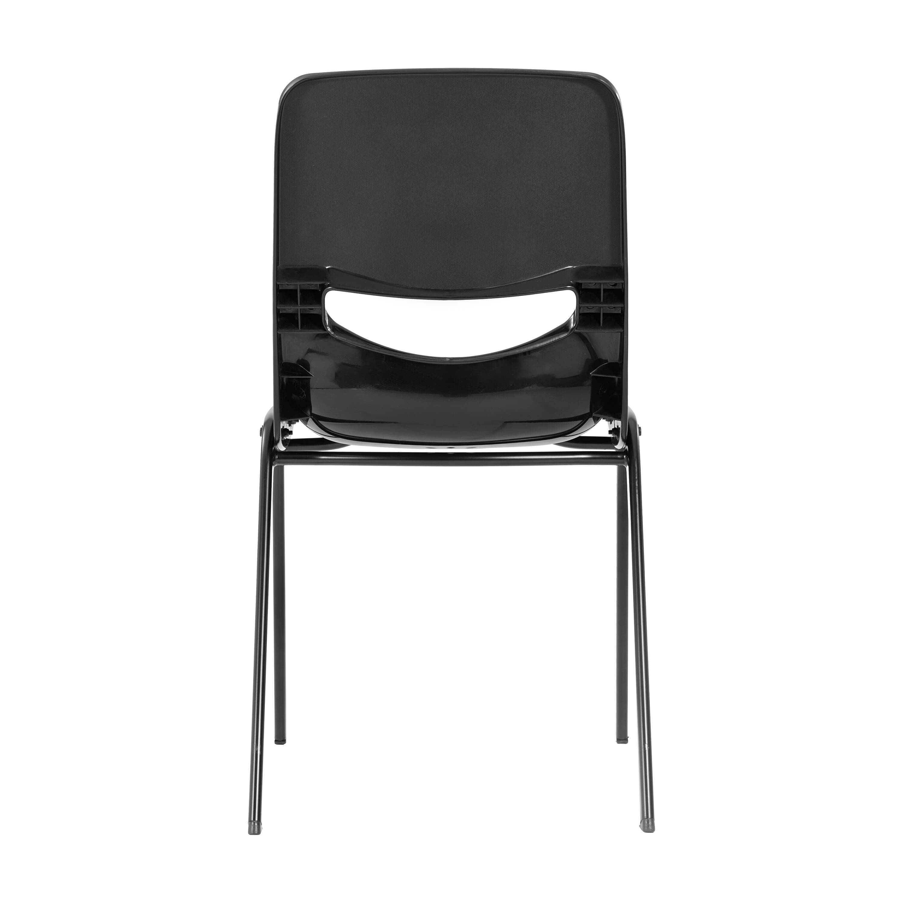 Alt View 5. Emma + Oliver - Jacobs Stackable Flex Comfort Classroom Chair with Ergonomic Flex Back and Heavy-Duty, Powder-Coated Steel Frame - Black.