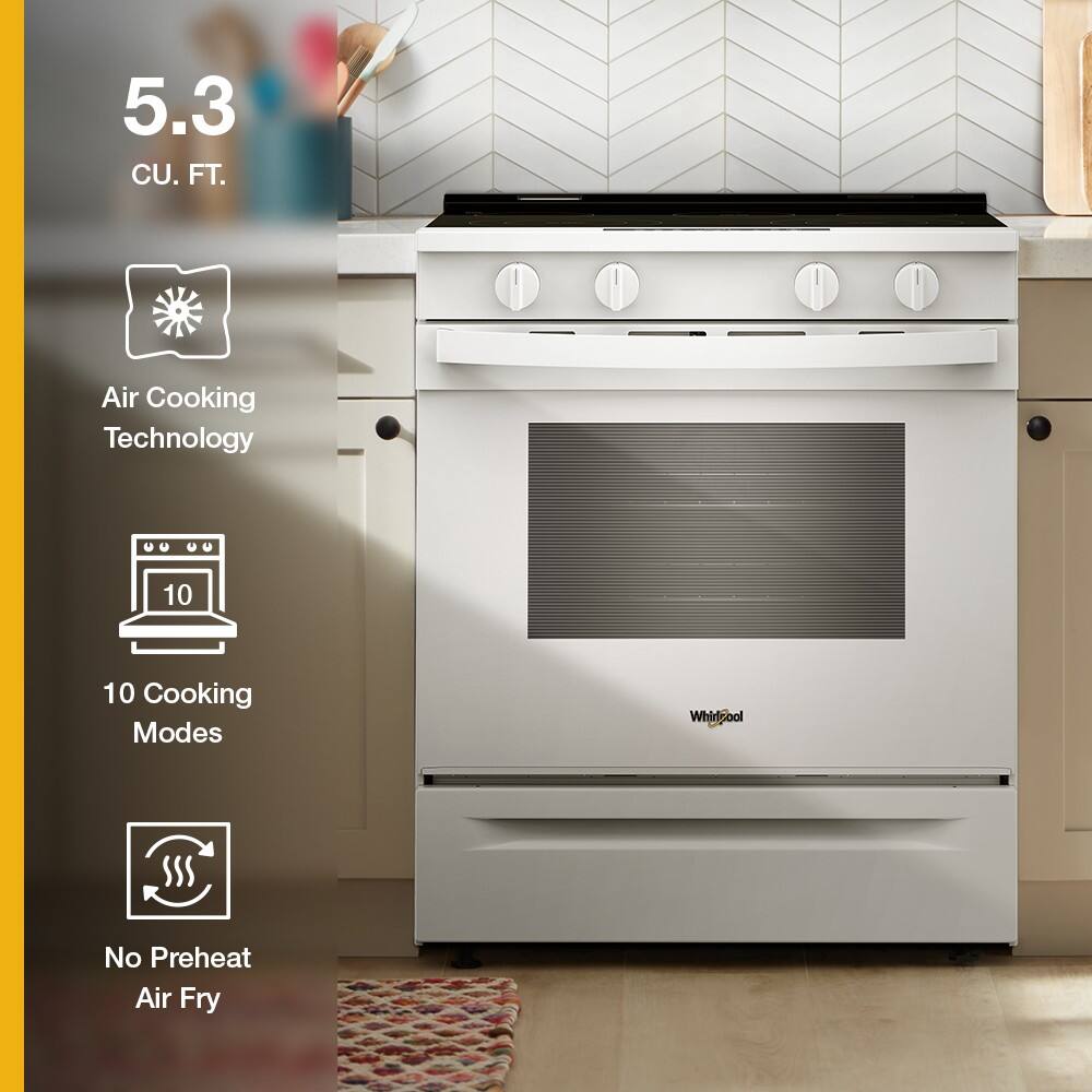 5.3 CU. FT.  
Air Cooking Technology  
10 Cooking Modes  
No Preheat Air Fry  
Whirlpool