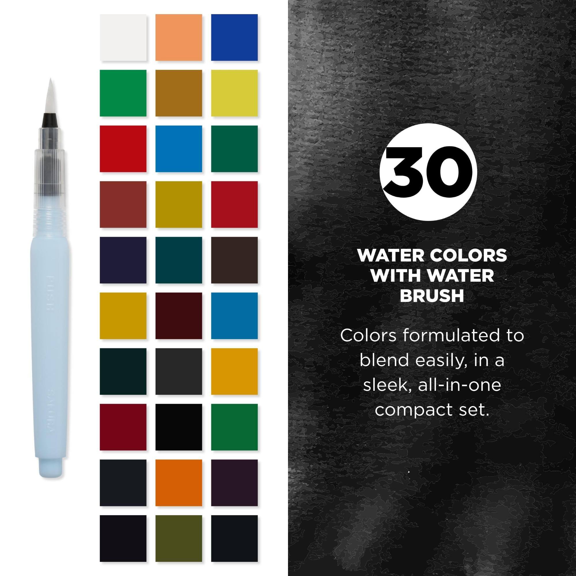 30
WATER COLORS WITH WATER BRUSH
Colors formulated to blend easily, in a sleek, all-in-one compact set.