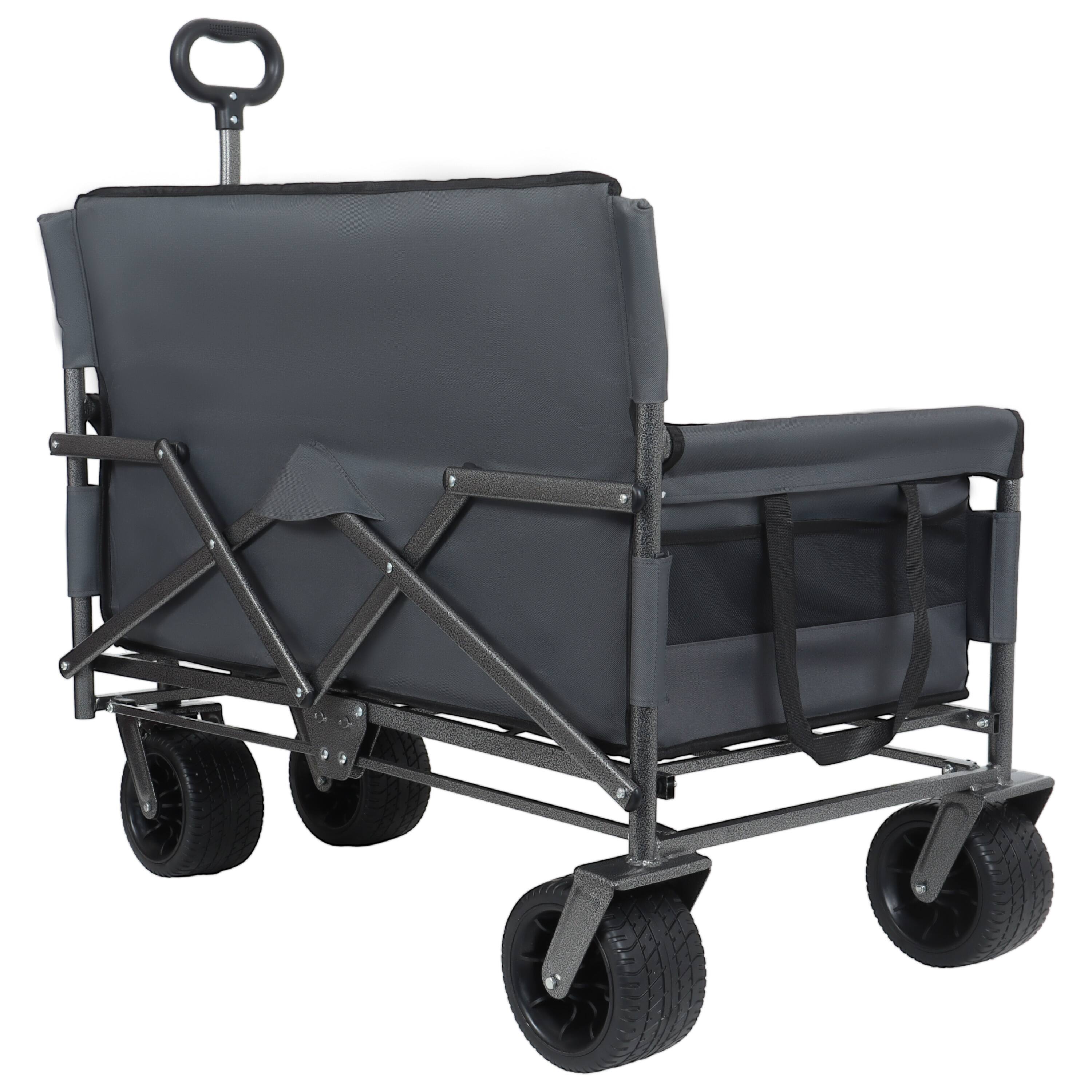 Alt View 2. Mondawe - 3-in-1 Convertible Folding Wagon Utility Carts w/ 500LBS Capacity, 180L Space, All-Terrain Wheels for Outdoor Use - Gray.